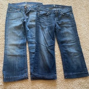 7 for All Mankind Dojo crop size 27, 2 pairs